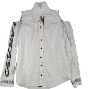 Nice Instabul Women Shirt Small Off‎ Shoulder Embellished Button Down
